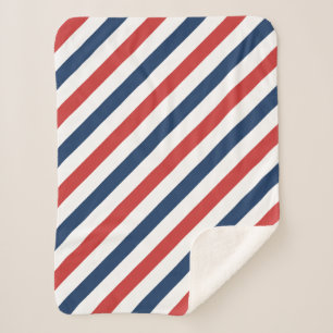 Patriotisch Rot Weiß und Blau Streifen Sherpadecke