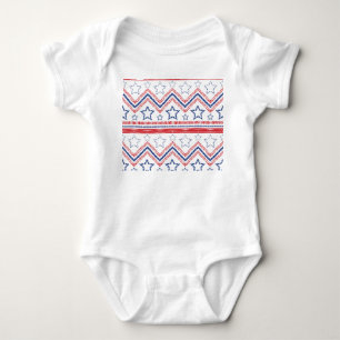 Patriotisch roter blauer Stamm, amerikanische Symb Baby Strampler