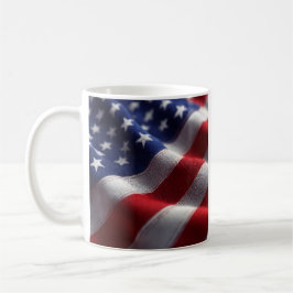 patriotisch schwingende amerikanische Flagge Kaffe Kaffeetasse