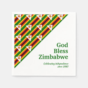 Patriotisch   SIMBABWE FLAG   simbabwisches Papier Serviette