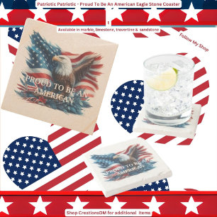 Patriotisch - Stolz als amerikanischer Adler Steinuntersetzer
