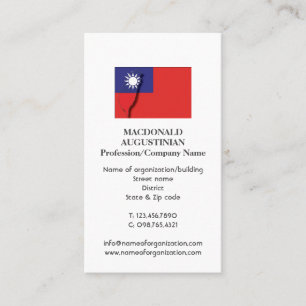 Patriotisch  TAIWAN FLAG  Foto Business Card Visitenkarte