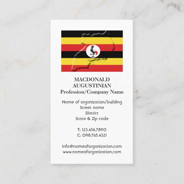 Patriotisch | UGANDA FLAG | Foto Business Card Visitenkarte (Vorderseite)