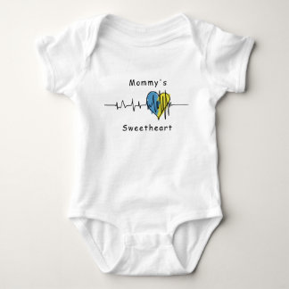 Patriotisch Ukrainisch Gelbe Herzklopfen Baby Strampler