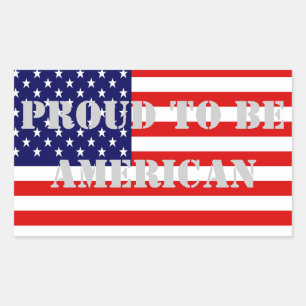 Patriotisch und mächtig stolz darauf, Amerikaner z Rechteckiger Aufkleber