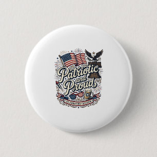 Patriotisch und stolz Vintage 4. Juli Button