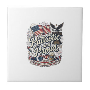 Patriotisch und stolz vintage 4. Juli Fliese