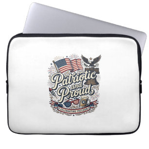 Patriotisch und stolz Vintage 4. Juli Laptopschutzhülle