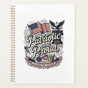 Patriotisch und stolz Vintage 4. Juli Planer