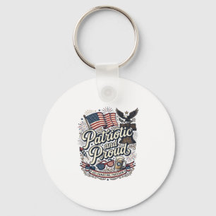 Patriotisch und stolz vintage 4. Juli Schlüsselanhänger