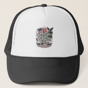 Patriotisch und stolz Vintage 4. Juli Truckerkappe