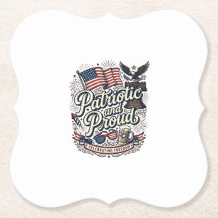 Patriotisch und stolz Vintage 4. Juli Untersetzer