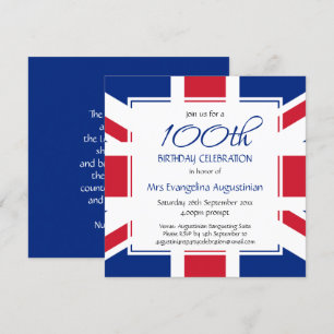 Patriotisch   UNION JACK Custom   JEDES Alter Gebu Einladung