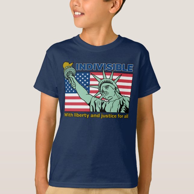 Patriotisch-unsichtbar-Freiheit und Gerechtigkeit  T-Shirt (Vorderseite)