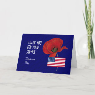 Patriotisch USA-Flagge VETERANTAG Dankeskarte