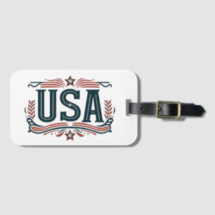 Patriotisch, Vintag USA Gepäckanhänger