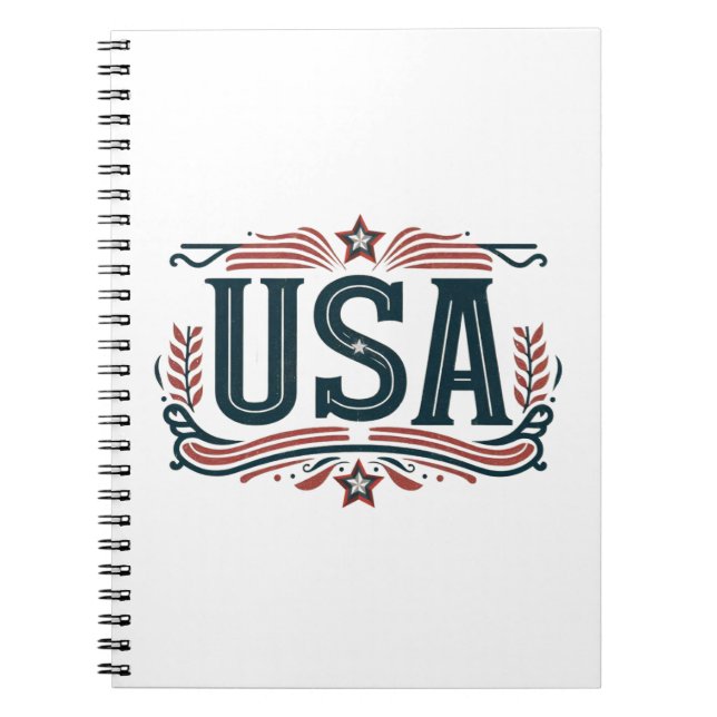 Patriotisch, Vintag USA Notizblock (Vorderseite)