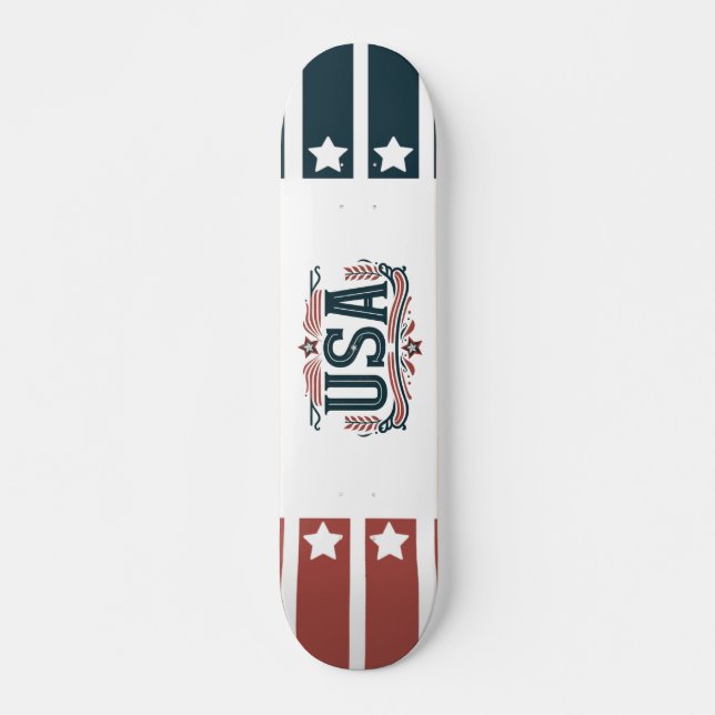 Patriotisch, Vintag USA Skateboard (Vorne)