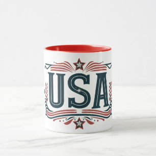 Patriotisch, Vintag USA Tasse