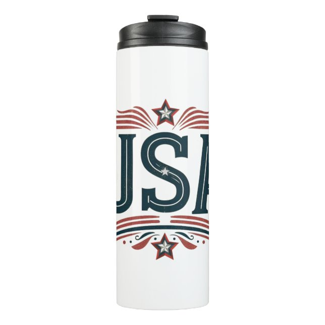 Patriotisch, Vintag USA Thermosbecher (Vorderseite)