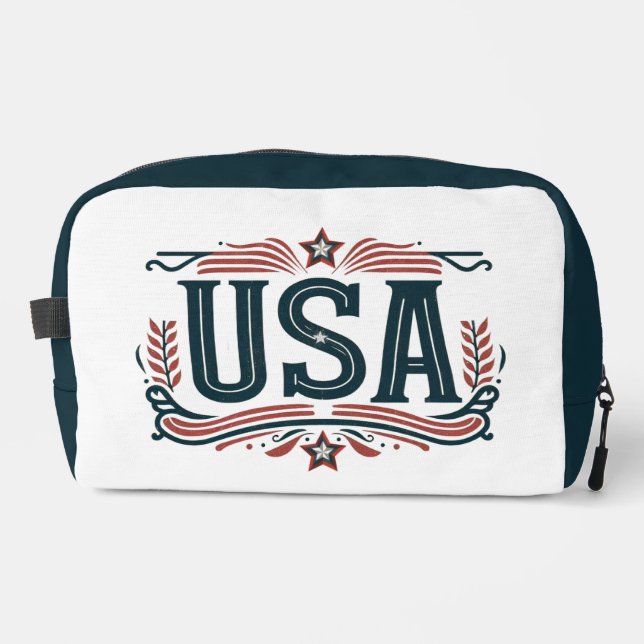 Patriotisch, Vintag USA Waschbeutel (Vorderseite)