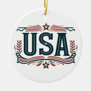 Patriotisch, vintage USA Keramik Ornament