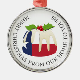 Patriotisch | Weihnachts-Pudding mit | TEXAS FLAG Ornament Aus Metall
