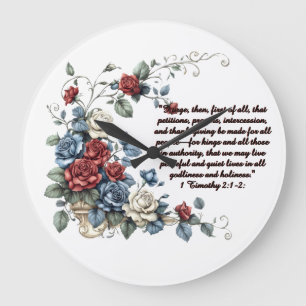 Patriotische 1 Timotheus 2:1-2 Fließdecke Große Wanduhr