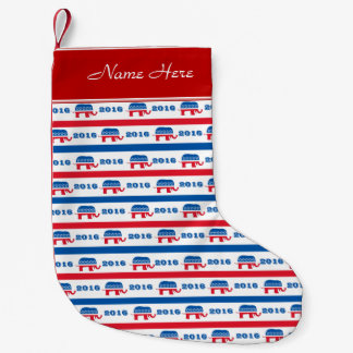 Patriotische 2016 republikanische Elefant-Streifen Kleiner Weihnachtsstrumpf