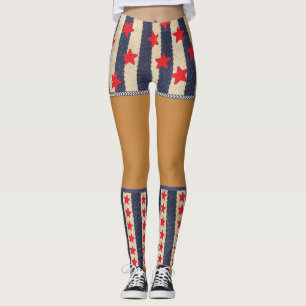 Patriotische 4. Juli-Attrappen-Shorts- und Socken- Leggings