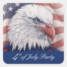 Patriotische 4. Juli Rot-Weiß-Blau-Adler-Party