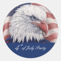 Patriotische 4. Juli Rot-Weiß-Blau-Adler-Party
