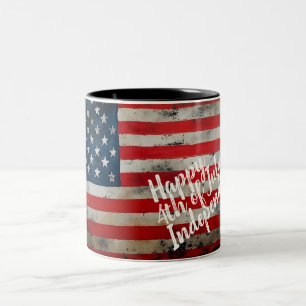Patriotische 4. Juli Unabhängigkeitstag-Kunst Zweifarbige Tasse
