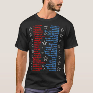 Patriotische 50 Staaten Red White Blue Amperand St T-Shirt