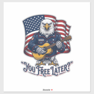 Patriotische Adler Gitarre Vintage Aufkleber
