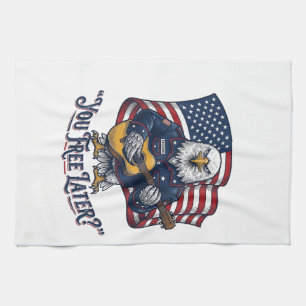 Patriotische Adler Gitarre Vintage Geschirrtuch