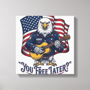 Patriotische Adler Gitarre Vintage Leinwanddruck