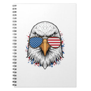 Patriotische Adler-Sonnenbrille Vintage-Vector-Shi Notizblock