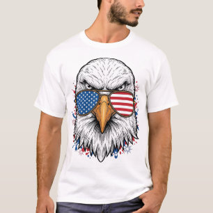 Patriotische Adler-Sonnenbrille Vintage-Vector-Shi T-Shirt