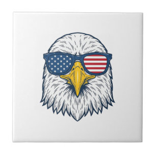 Patriotische Adler-Sonnenbrille Vintage-Vektor-Des Fliese