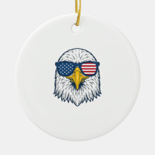 Patriotische Adler-Sonnenbrille Vintage-Vektor-Des Keramik Ornament