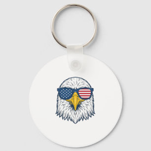 Patriotische Adler-Sonnenbrille Vintage-Vektor-Des Schlüsselanhänger