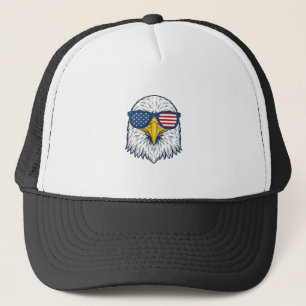 Patriotische Adler-Sonnenbrille Vintage-Vektor-Des Truckerkappe