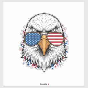 Patriotische Adler Sonnenbrille Vintage Vektor Shi Aufkleber