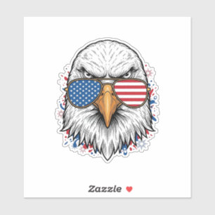 Patriotische Adler Sonnenbrille Vintage Vektor Shi Aufkleber