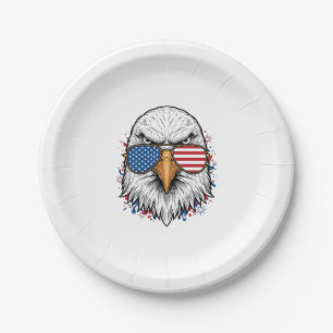 Patriotische Adler Sonnenbrille Vintage Vektor Shi Pappteller