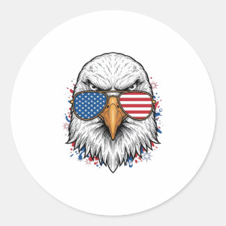 Patriotische Adler Sonnenbrille Vintage Vektor Shi Runder Aufkleber