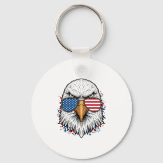 Patriotische Adler Sonnenbrille Vintage Vektor Shi Schlüsselanhänger