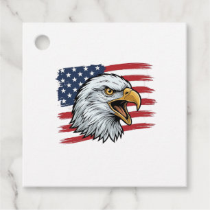 Patriotische Adlerflagge Vintage-Vektordesign_1 Geschenkanhänger