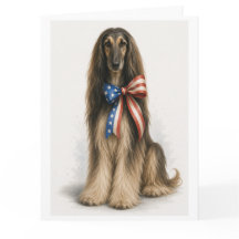 Patriotische Afghanen-Windhund-Grußkarte